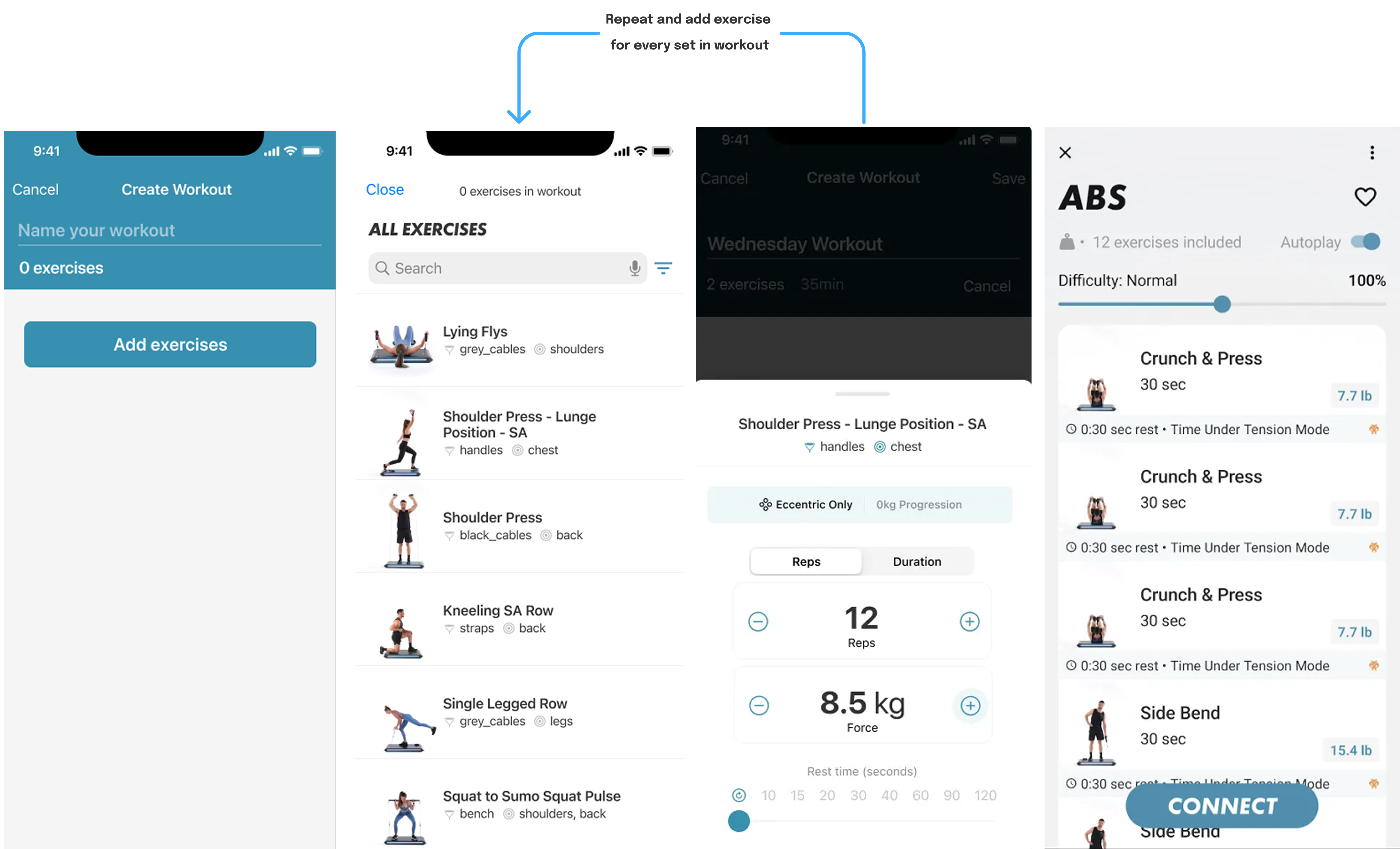 Example of how you would create a workout previously