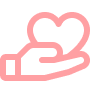 hand with heart icon